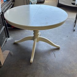 White Wood Round Dining Table