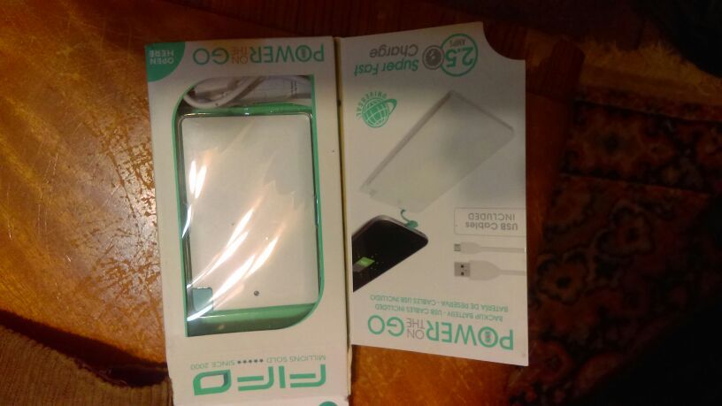 FIFO power on the go portable charger