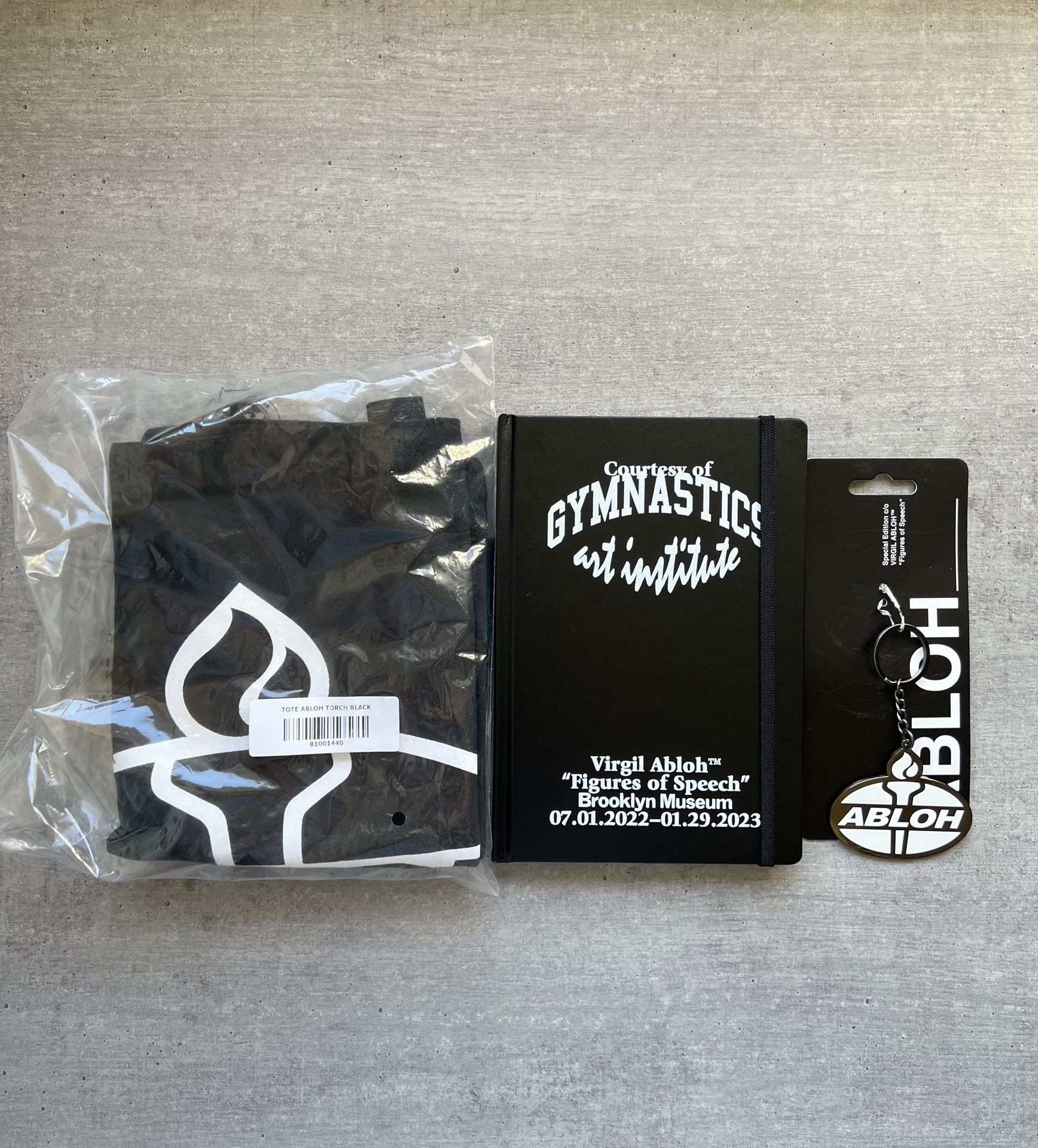 Virgil Abloh Off White Tote Bag + Notebook + Keychain Bundle