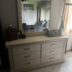 Dresser with Mirror and Armoire 