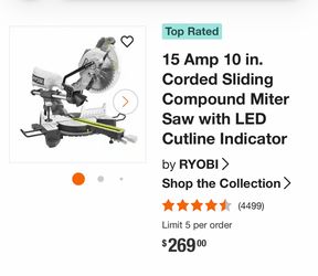 15 Amp 10 in. Corded Sliding Compound Miter Saw with LED Cutline Indicator