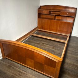 Full size bed frame for sale ( with Shelves and Drawers ) Local Pickup Only ~ Open to offers