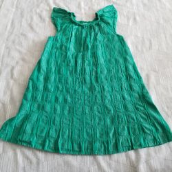 Gymboree Green Cotton Crinkle Dress Girl's M 7-8