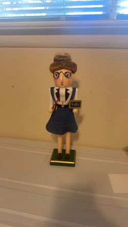 Teacher Nutcracker Wooden Holiday Figurine
