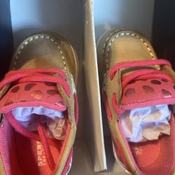  Sperry Bluefish Crib Line /pink Girls Size 3m  Nuevo 