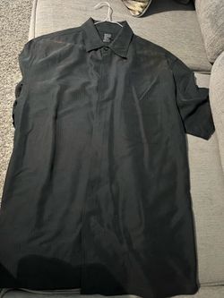 Black Short Sleeve Button Up Shirt Medium