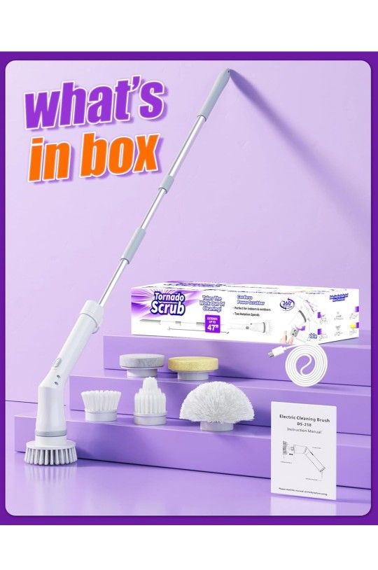 Tornado Scrub 47inches, 6 Brushes, Rotatable 360 ( Brand New, Never Used ) For $35