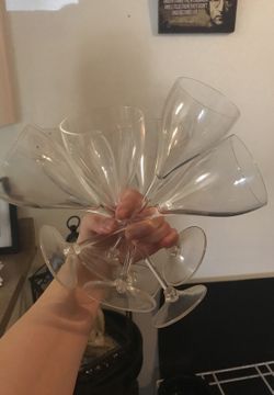 (6) Plastic Champagne Glasses