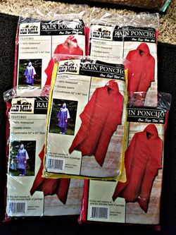 BUNDLE of 5 NEW RAIN PONCHOS (ONE SIZE FITS ALL)