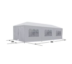 10'x 30' White Gazebo Wedding Party Tent Canopy With 6 Windows & 2 Sidewalls-8 Thumbnail