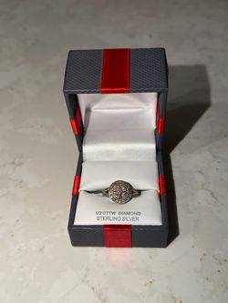 1/2 CTTW Diamond Sterling Silver Ring