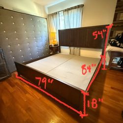 King Size Bed Frame with Headboard