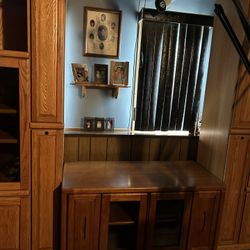 Solid Oak Entertainment Center