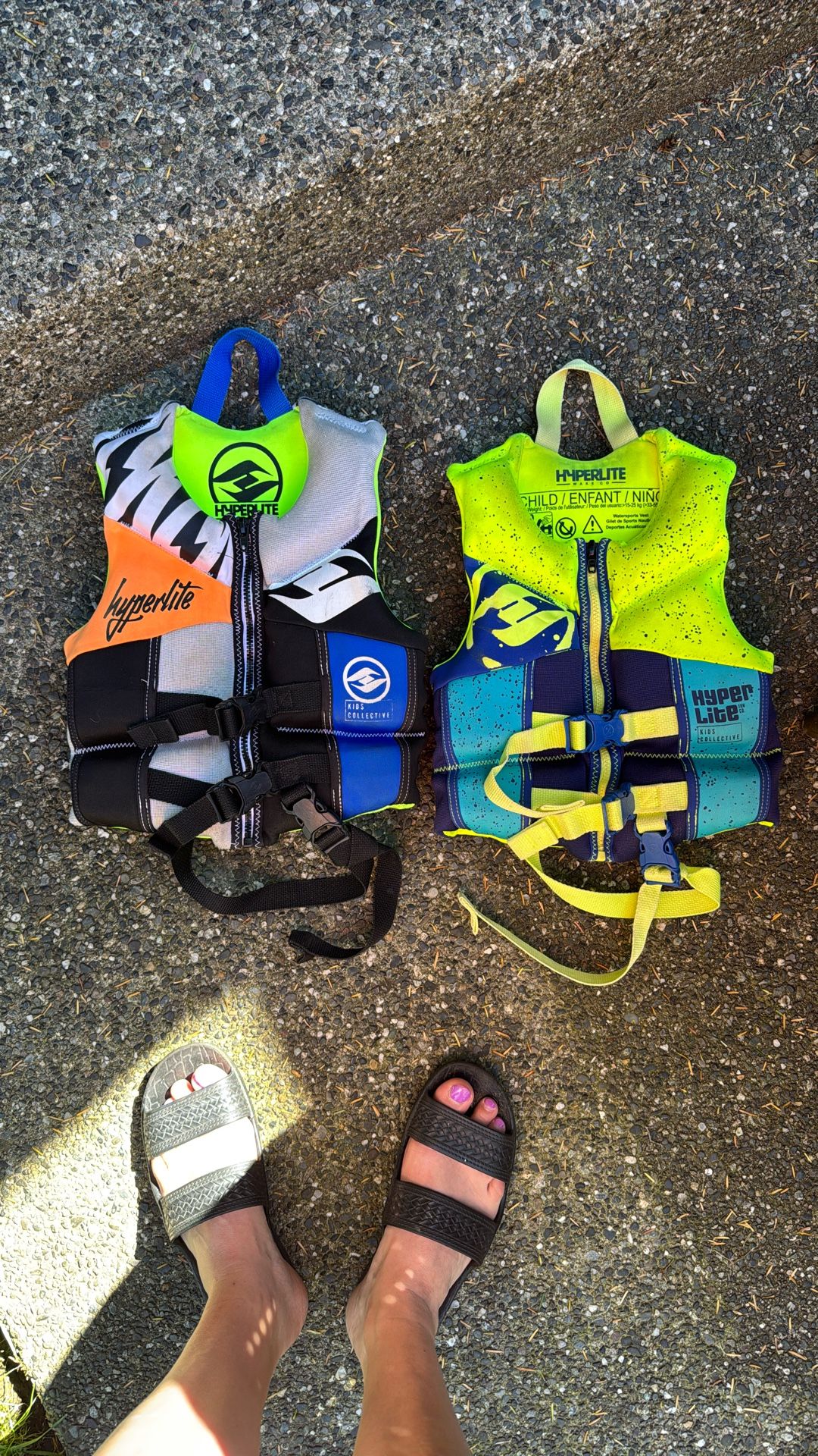 Hyperlite Kids Life Jackets —size M Very Light Use $20 And $25 Each