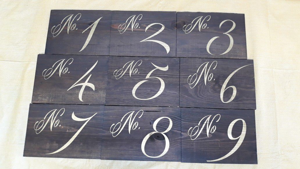 Table number signs