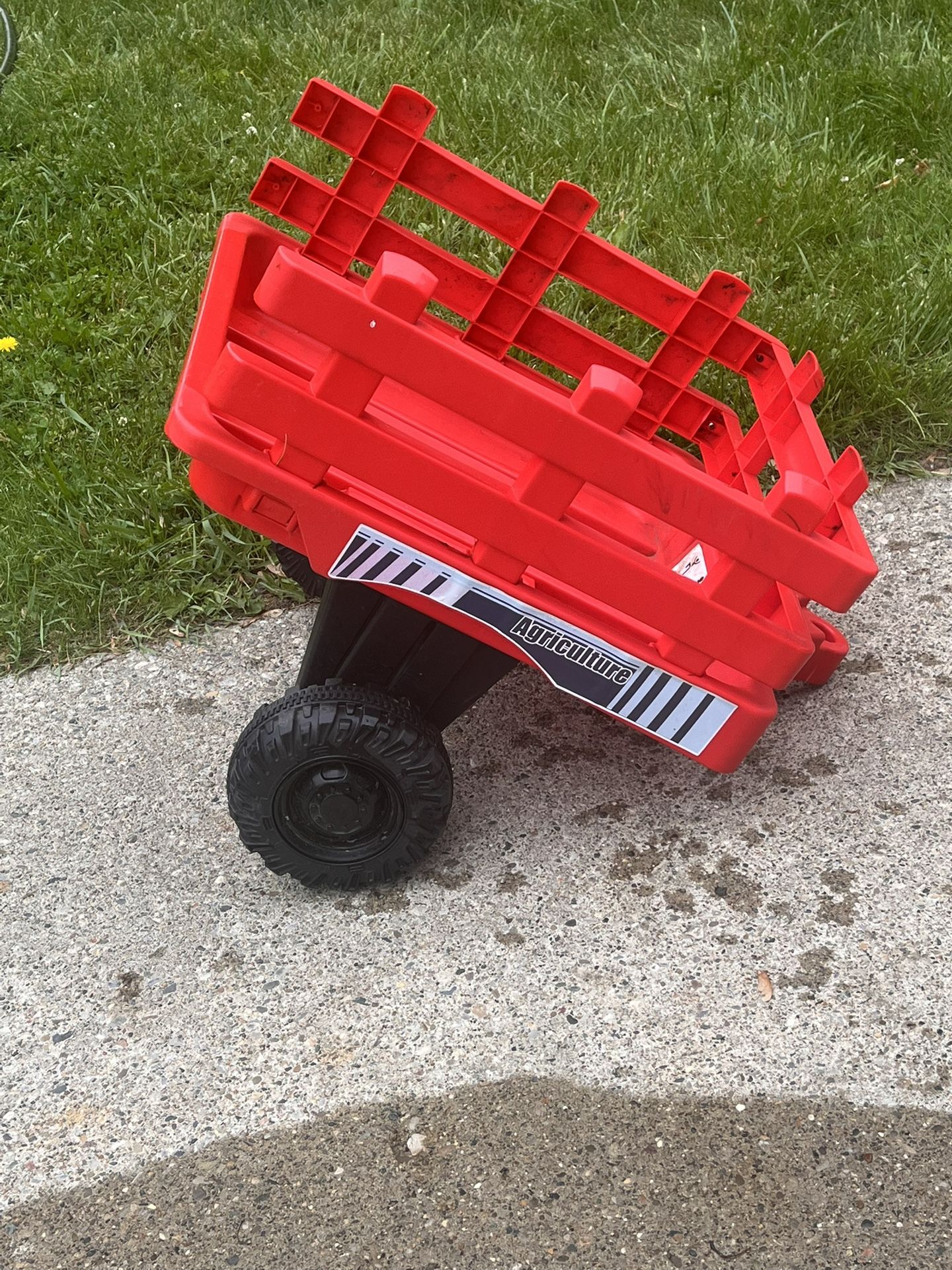 Power Wheels Trailer Red Towing Wagon 2 Wheels Agriculture Farming You