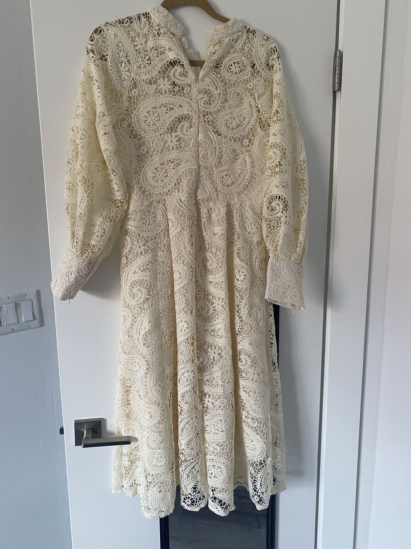 New Off White Crochet Dress