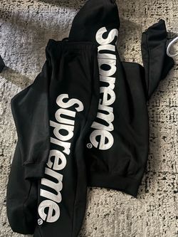 Supreme Black Hoodie and Sweatpants Set