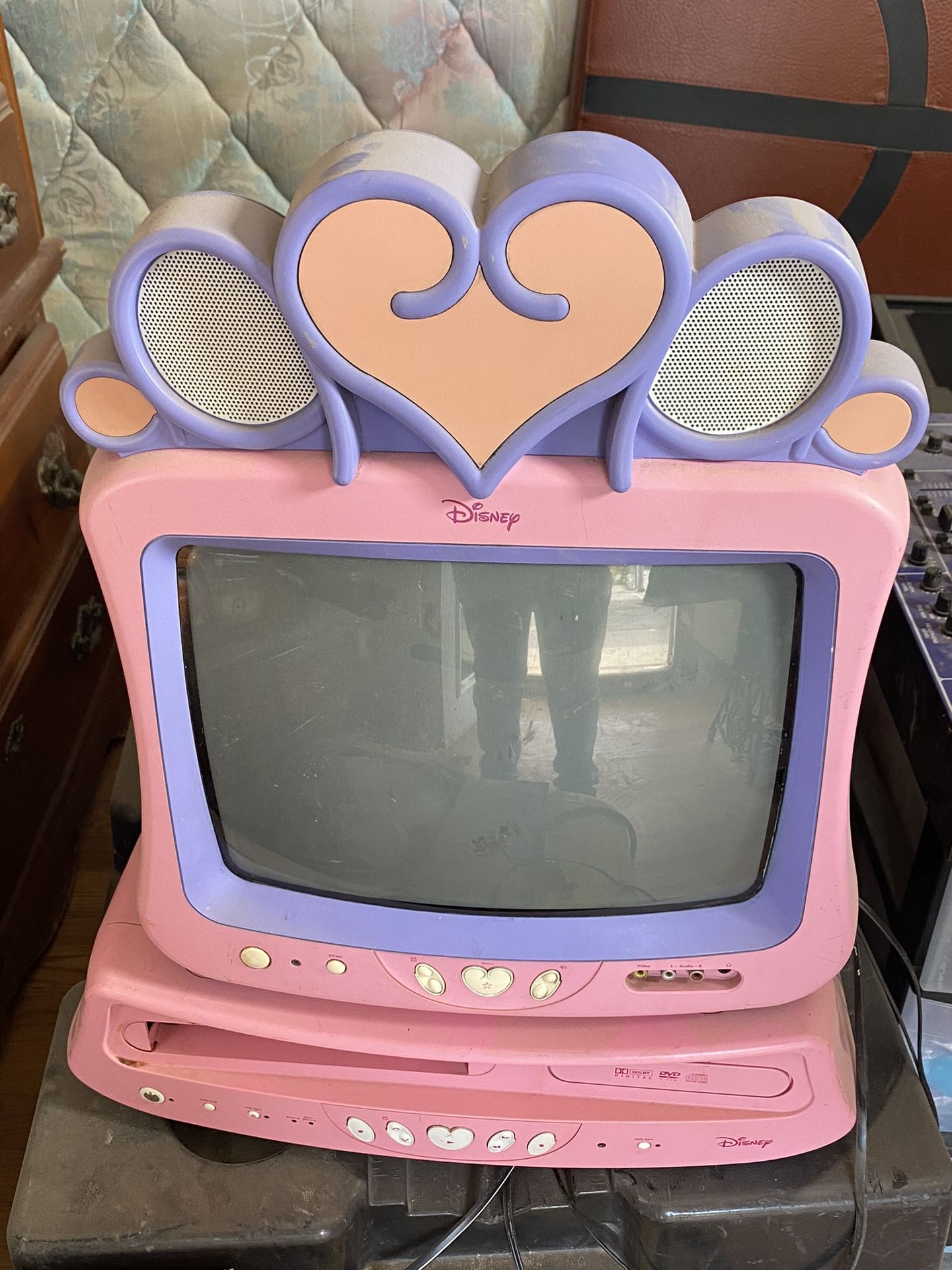 Disney Princess Minnie Mouse Tv VCR Dvd Player