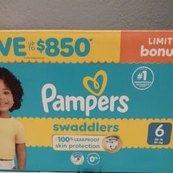 Brand New Pampers Swaddlers Size 6 Box Has 124 Diapers 