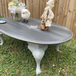 Oval Coffee Table In Grey 
