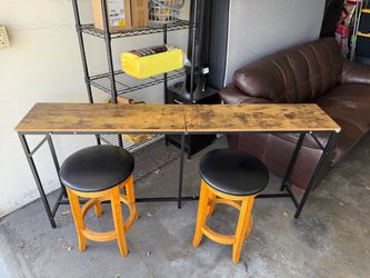 Console Bar table with 2 rotating stools