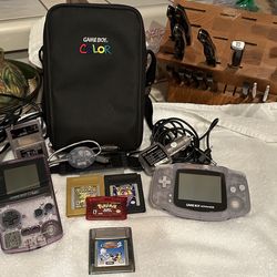 Working Gameboy Color and Advance Consoles w/ Pokemon Gold and Ruby and Accessories