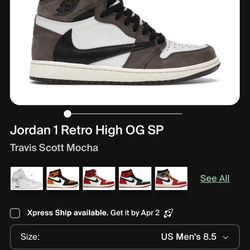 Jordan 1 Travis Scott Mocha Hightop