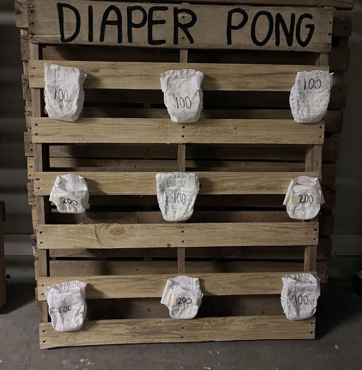 Diaper Pong Baby Shower Lawn Game
