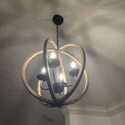 Wood Circular Shape Chandelier