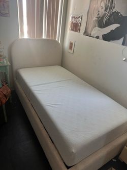 Twin Upholstered Bed Frame with Mattress