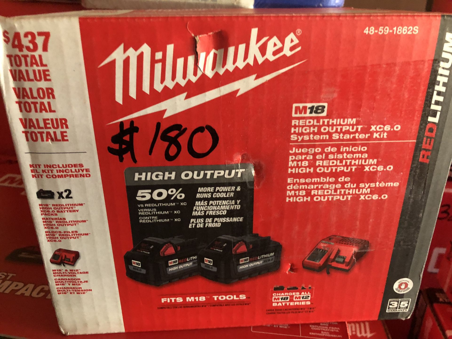 M18 18-Volt Lithium-Ion High Output Starter Kit with Two 6.0 Ah Battery and Charger