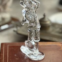 AUTHENTIC Waterford Crystal Male Golfer Figurine 7" Tall *SIGNED WATERFORD