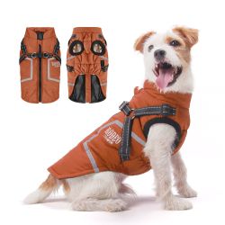 Reflective Dog Winter Vest with Harness: Waterproof, Adjustable, Multi - Color