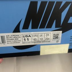 New Jordan 1 Powder Blue Size 11