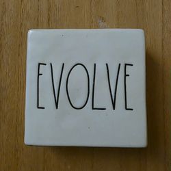 Rae Dunn Evolve Think Double-Sided Paper Weight Decor Block