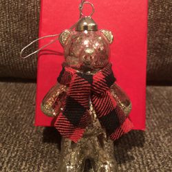 Glass Bear Holiday Christmas Ornament