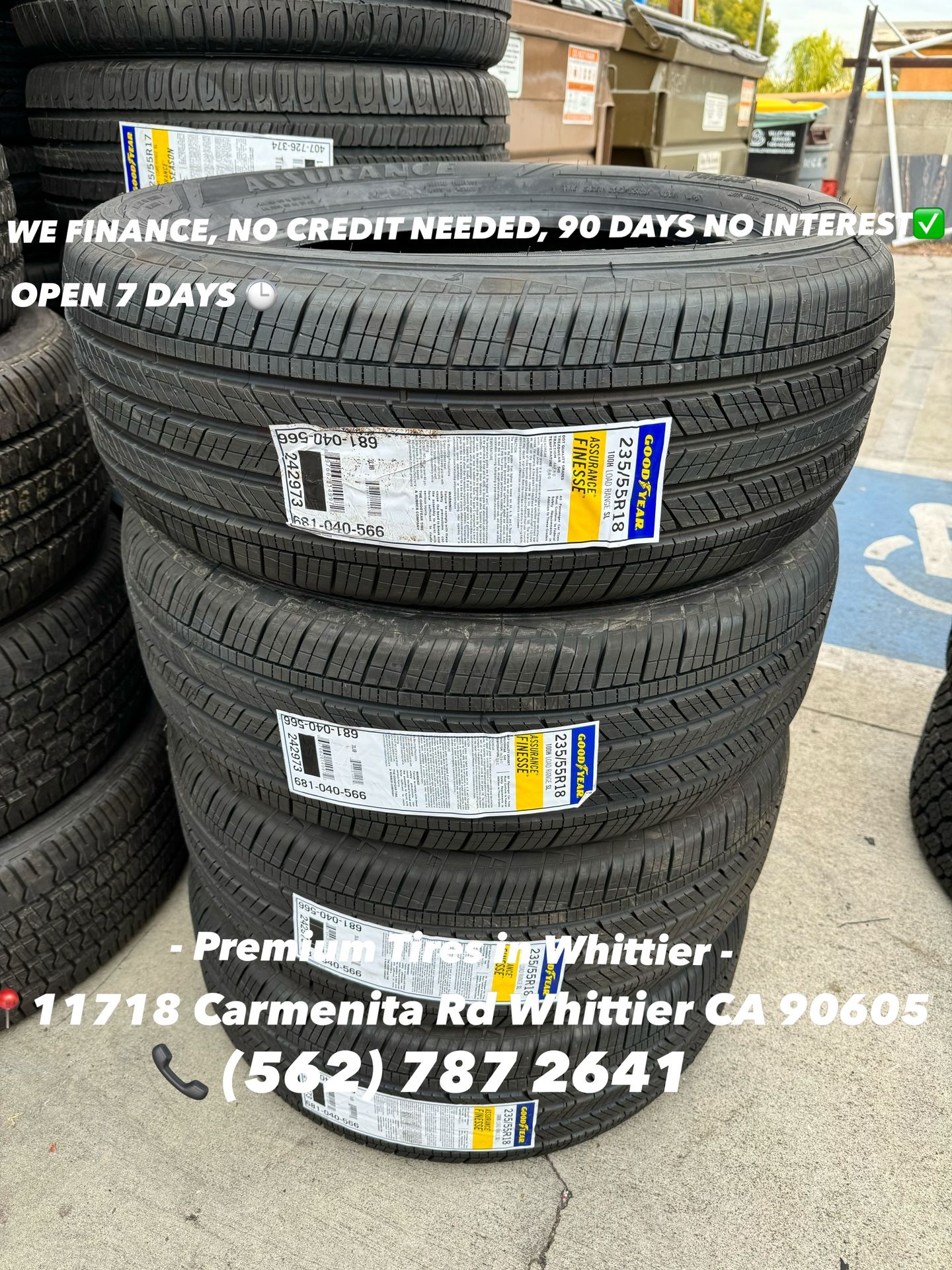 Set Of 4 Goodyear Eagle RS-A (TO) 235/55R18 100V 235/55r18 Goodyear Eagle Set of New Tires Set de Llantas Nuevas display picture 1