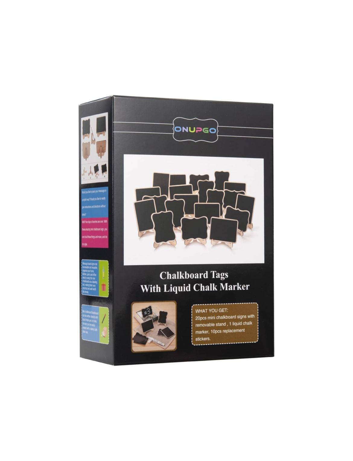 Decorative 20 Pack Mini Chalkboard Signs With Stands, NEW!! NIB