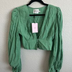 Hello Molly Green Crop Top - US SIZE 8 (TAGS STILL/ NEVER WORN)