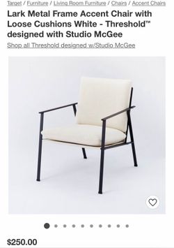 Lark Assembly Required Metal Frame Accent Chair with Loose Cushions White - Threshold designed with Studio McGee (SET OF 2)