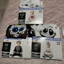 Baby Infants And Toddlers 3 Outfit Set Sugar Skull I Love My Mummy And Giggly Ghost 