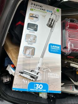 iHome StickVac SV6, Cordless Stick Vacuum Cleaner, Converts to Handvac, 3-in-1, Lightweight, Powerful 18K PA Suction, Hard Floors & Carpet, 35min Runt