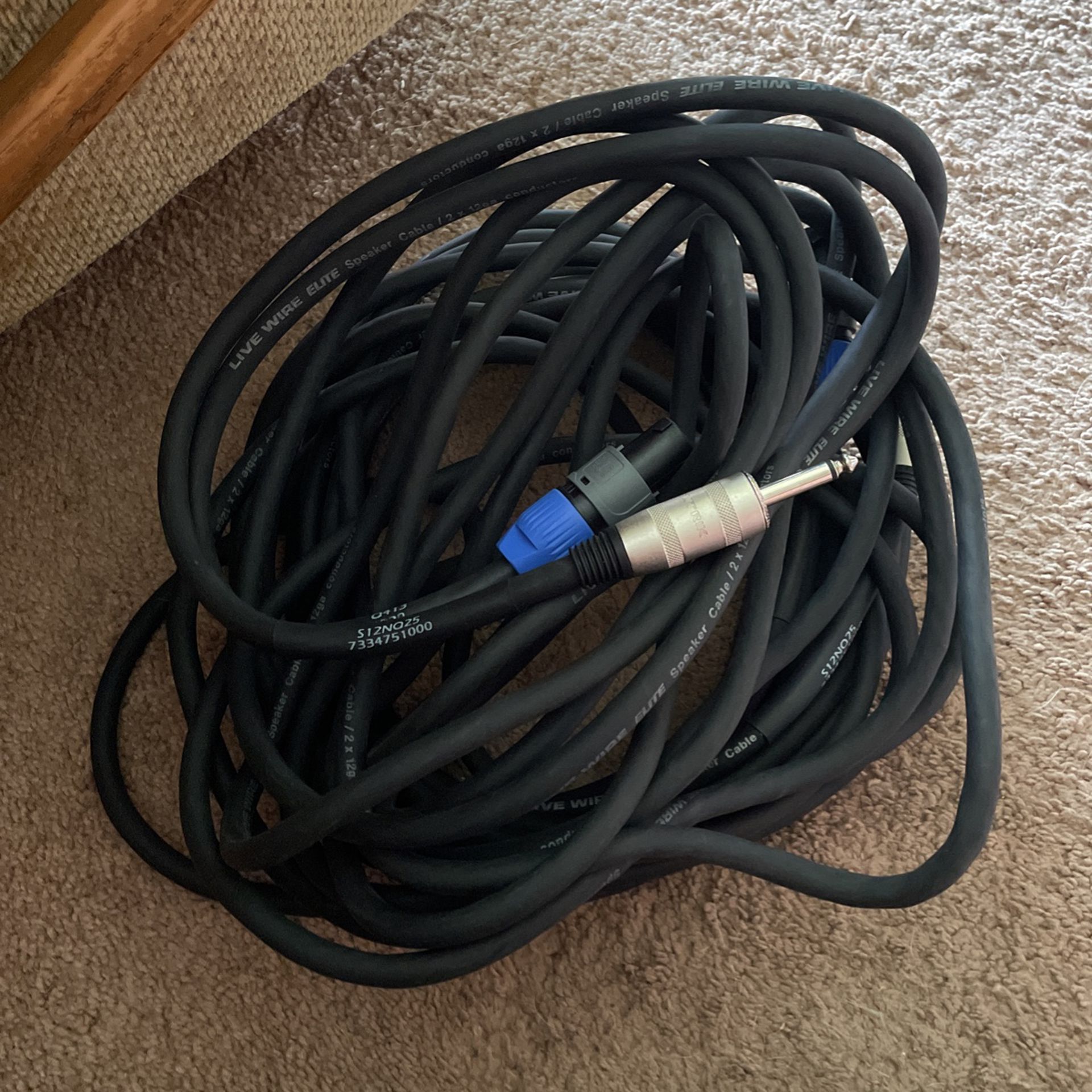  2        25 Ft Speaker cords