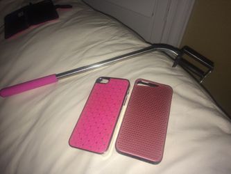 Two iPhone 5 Or iPhone 5s cases with selfie stick