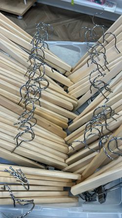 14” Wooden Skirt Hangers Sets Of 25