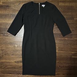 Women’s Calvin Klein Black Midi 3/4 Sleeve Dress Size PETITE 6