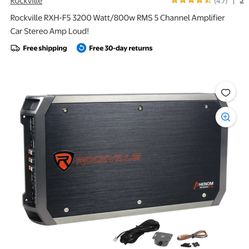Rockville RXH-F5 3200 Watt Max / 800 Watt RMS 5 Channel Amplifier Car Stereo Amp