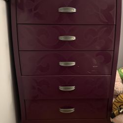 5 Drawer dresser - Deep Purple