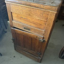 Antique Wooden Icebox 